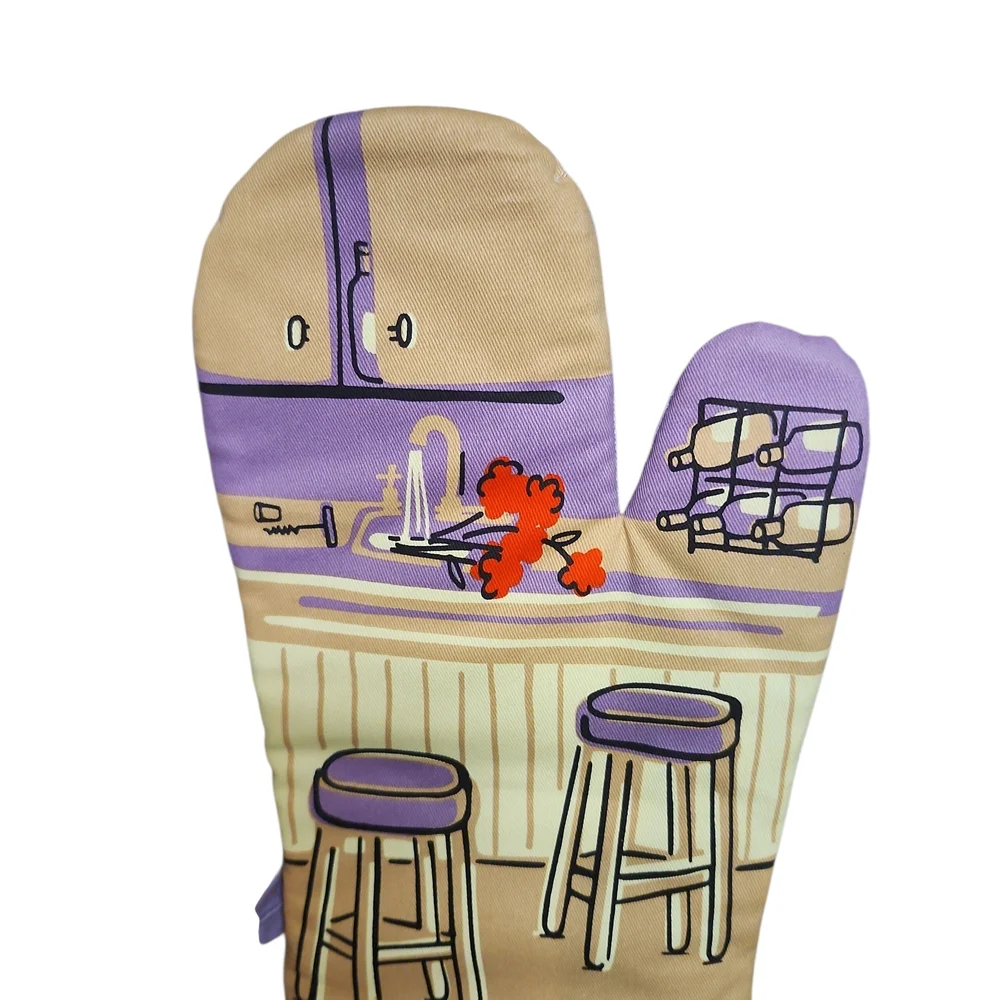 NWT Blue Q Purple Novelty Oven Mitt with Humorous Text "OOPS I'M DRUNK" - Picture 6 of 6